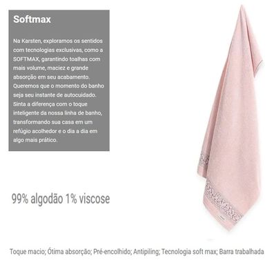 Toalha Rosto Provence 48cm x 80cm Karsten Rosa Suave