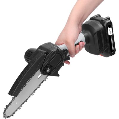 Mini Motoserra Elética Portátil Potente Bateria Recarregável Serra Poda Galho Bateria 2X48V - Bivolt