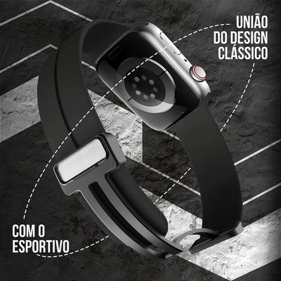 Pulseira Para Apple Watch 42 / 44 / 45 /49MM Armorproof - Preta - Gshield
