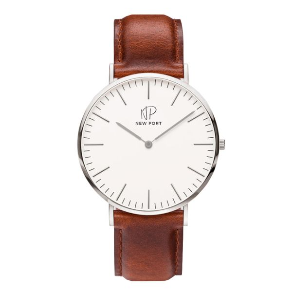 Relógio Masculino Pulseira De Couro Analógico Minimalista 40mm