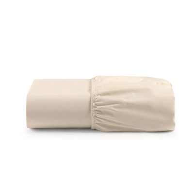 Lençol de Baixo Casal Queen Avulso Com Elástico Luiza Algodão Percal 180 Fios - Palha - 100% Algodão