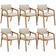 Kit 06 Cadeiras Para Sala De Jantar Estar Living Giorgia L02 Linho Champagne - Lyam Decor