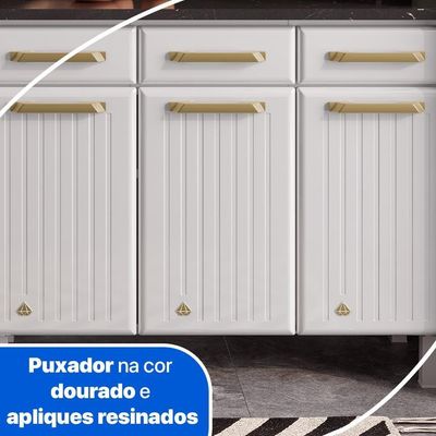 Balcão De Cozinha De Aço Telasul Diamante C/ Tampo Branco