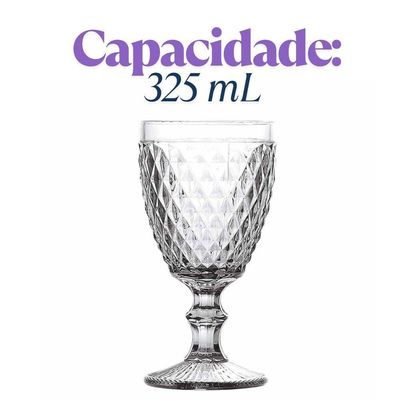 Kit 6 Copos Taças Detalhada água Jantar Suco Luxo
