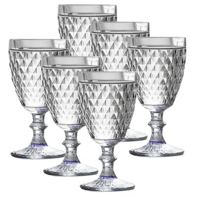 Kit 6 Copos Taças Detalhada água Jantar Suco Luxo