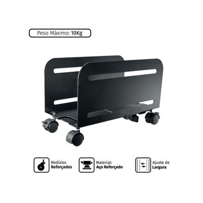 Suporte Para Cpu Ajustável Com Rodas - Plmsc02
