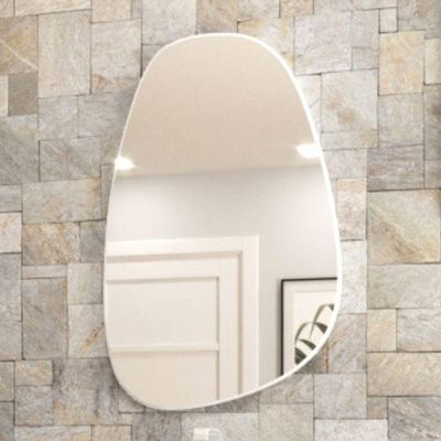 Espelho Para Banheiro Redondo 60cm Mdf Branco - On Móveis