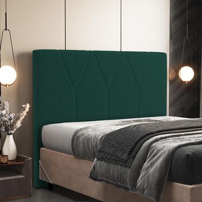 Cabeceira Cama Box Casal Quenn 160 cm Aurora W01 Bouclê Verde - Lyam Decor