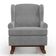 Poltrona De Amamentação Com Balanço Malu Base De Madeira P02 Suede Cinza - Lyam Decor