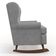 Poltrona De Amamentação Com Balanço Malu Base De Madeira P02 Suede Cinza - Lyam Decor