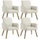 Kit 04 Poltronas Decorativa Para Sala De Estar Maria W01 Pés Palito Linho Champagne - Lyam Decor