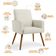 Kit 04 Poltronas Decorativa Para Sala De Estar Maria W01 Pés Palito Linho Champagne - Lyam Decor