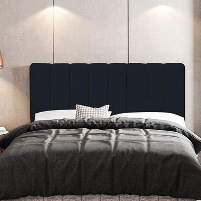 Cabeceira Cama Box Painel Solteiro 100 cm Dubai W01 Suede Preto - Lyam Decor
