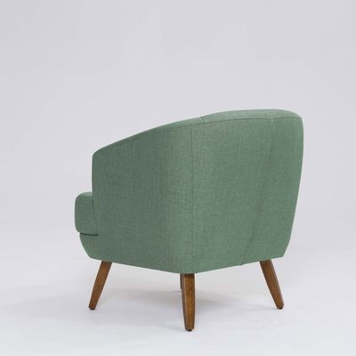 Poltrona Decorativa Milão D07 Pés Madeira Linho Mescla Verde D07 - D'Rossi