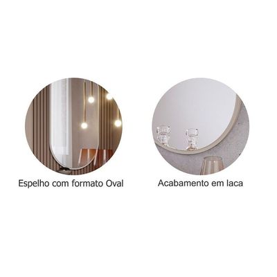 Espelho De Quarto Jade Off White - Cimol