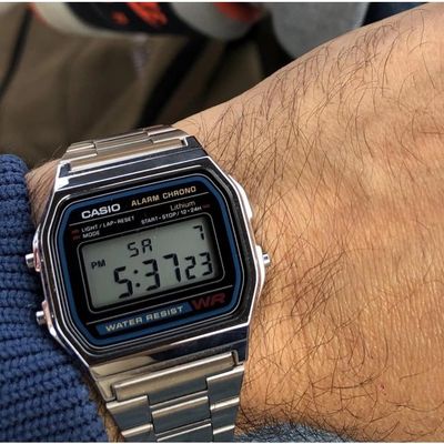 Relógio Casio Masculino Ref:A158wa-1df Vintage Prateado