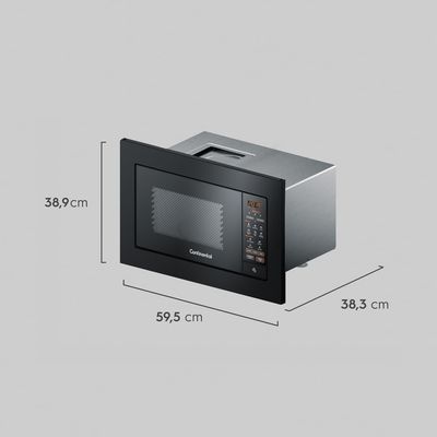 Micro-ondas de Embutir Continental 27L Preto com Função Tira Odor (MC2EP) 127V