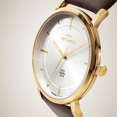 Relógio Technos Masculino Slim Dourado Gl32az/0k