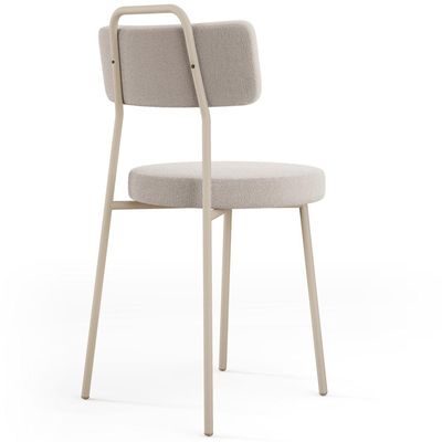 Cadeira Decorativa Estofada Para Sala De Jantar Barcelona Arena L02 Bouclê Creme - Lyam