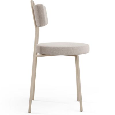 Cadeira Decorativa Estofada Para Sala De Jantar Barcelona Arena L02 Bouclê Creme - Lyam