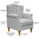Poltrona Decorativa Para Sala de Estar Yara P02 Linho Cinza - Lyam Decor