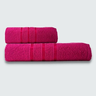 Jogo de Banho 2 Peças Coleção Verona Luxo Beka 100% Algodão Rosa