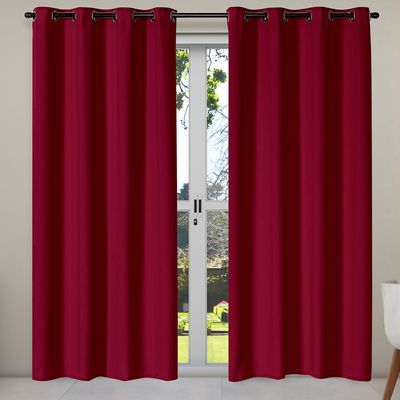 Cortina Isa Varão Tecido Oxford 4,00m x 2,50m p/ Janela Sala Quarto - Vermelho