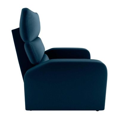 Poltrona Do Papai Reclinável Confortável Kwid Matrix Veludo Azul