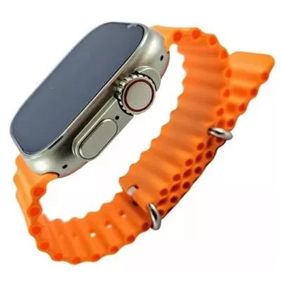 Relógio Digital Smartwatch Watch 9 Ultra Mini 41mm Pulseira Oceano Laranja