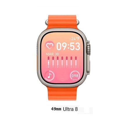 Relógio Digital Smartwatch Watch 9 Ultra Mini 41mm Pulseira Oceano Laranja