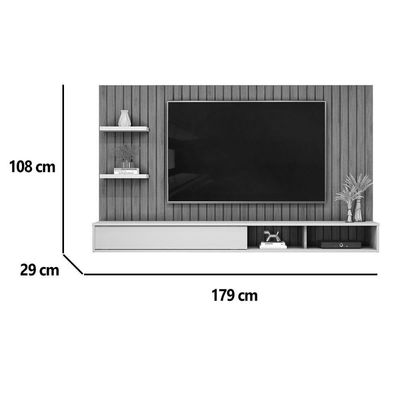 Painel Quarto P- Tv Até 60 Pol Friz 179x108cm Freijo-off White - Dj Móveis