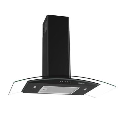 Coifa Fogatti De Parede Clean Vidro Curvo Black 80cm Preto 220V