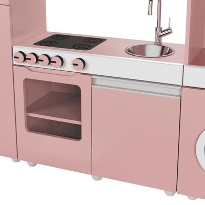 Cozinha Infantil Luli C/ Refrigerador, Fogão, Micro-ondas, Máq. Lavar/tabua Passar Rose