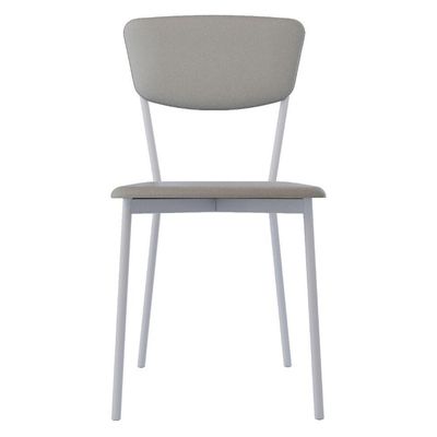 Cadeira Estofada Para Sala De Jantar Village Branco C01 Courino Off White - Lyam Decor