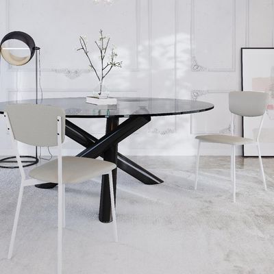 Cadeira Estofada Para Sala De Jantar Village Branco C01 Courino Off White - Lyam Decor