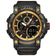 Relógio Desportivo Digital Masculino Duplo Display A Prova De água 5atm Estilo Casual Dourado Preto
