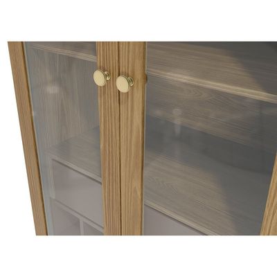Cristaleira Botanic M628 80cm 2 Portas 1 Gaveta Kappesberg Nogueira/Fendi