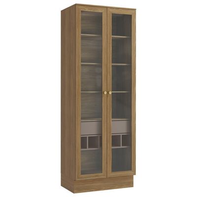 Cristaleira Botanic M628 80cm 2 Portas 1 Gaveta Kappesberg Nogueira/Fendi