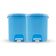 Kit 2 Lixeiras Rattan C/ Tampa Abertura Pedal Plástico Capacidade de 6 Litros Para Cozinha Escritório Azul Bebê