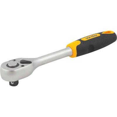 Catraca Reversível Para Soquete Encaixe 1/2" Cabo Emborrachado Vonder