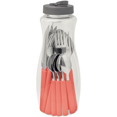 Faqueiro Tramontina Gamboa 16 Peças Vermelho Aço Inox Polipropileno Talheres de Mesa Jantar Cozinha