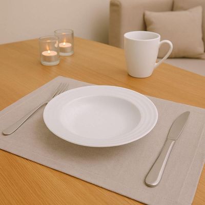 12 Pratos Fundos de Jantar Porcelana 23cm Branco Vibrare Aba Larga Tramontina