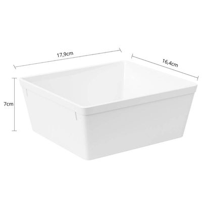 Travessa Retangular 1,4L Branca Coza Uno Plástico Saladeira 17x16cm Cozinha Buffet