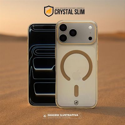 Capa case capinha para iPhone 17 Pro Max - Crystal Slim Magsafe - NÃO AMARELA - Desert - Gshield