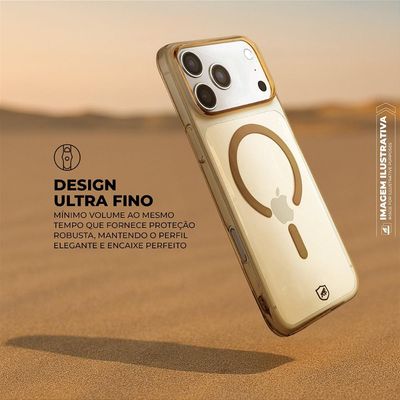 Capa case capinha para iPhone 17 Pro Max - Crystal Slim Magsafe - NÃO AMARELA - Desert - Gshield
