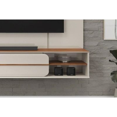 Painel Quarto P- Tv Até 70 Pol Alana 169x180cm Off White-freijó - Dj Móveis