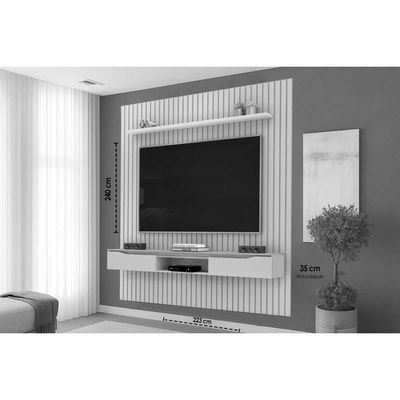 Painel Quarto P- Tv Isac 223x240cm Cedro-bali - Dj Móveis
