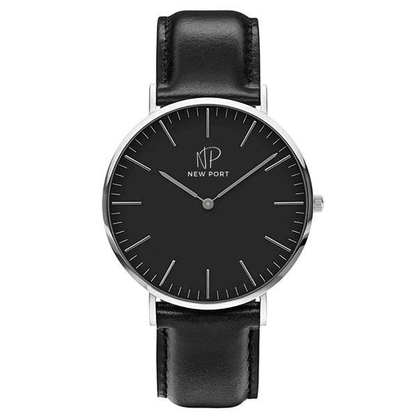 Relógio Pulseira De Couro Masculino Analógico Minimalista 40mm