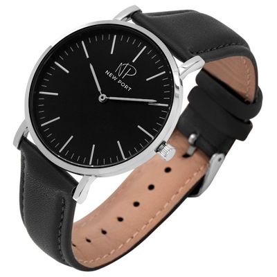 Relógio Pulseira De Couro Masculino Analógico Minimalista 40mm