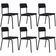 Kit 06 Cadeiras Estofada Para Sala De Jantar Sense Preto C01 Linho Cinza - Lyam Decor